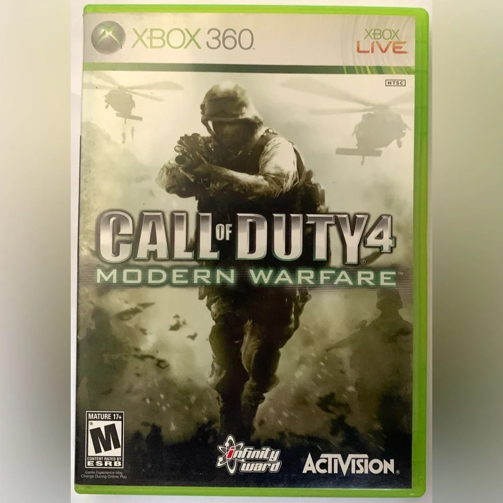 Call of Duty 4 Modern Warfare Game XBox 360 2007 Disc, Instructions, Case EUC